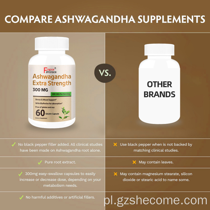 Organiczny suplement Ashwagandha dla dorosłych stresu